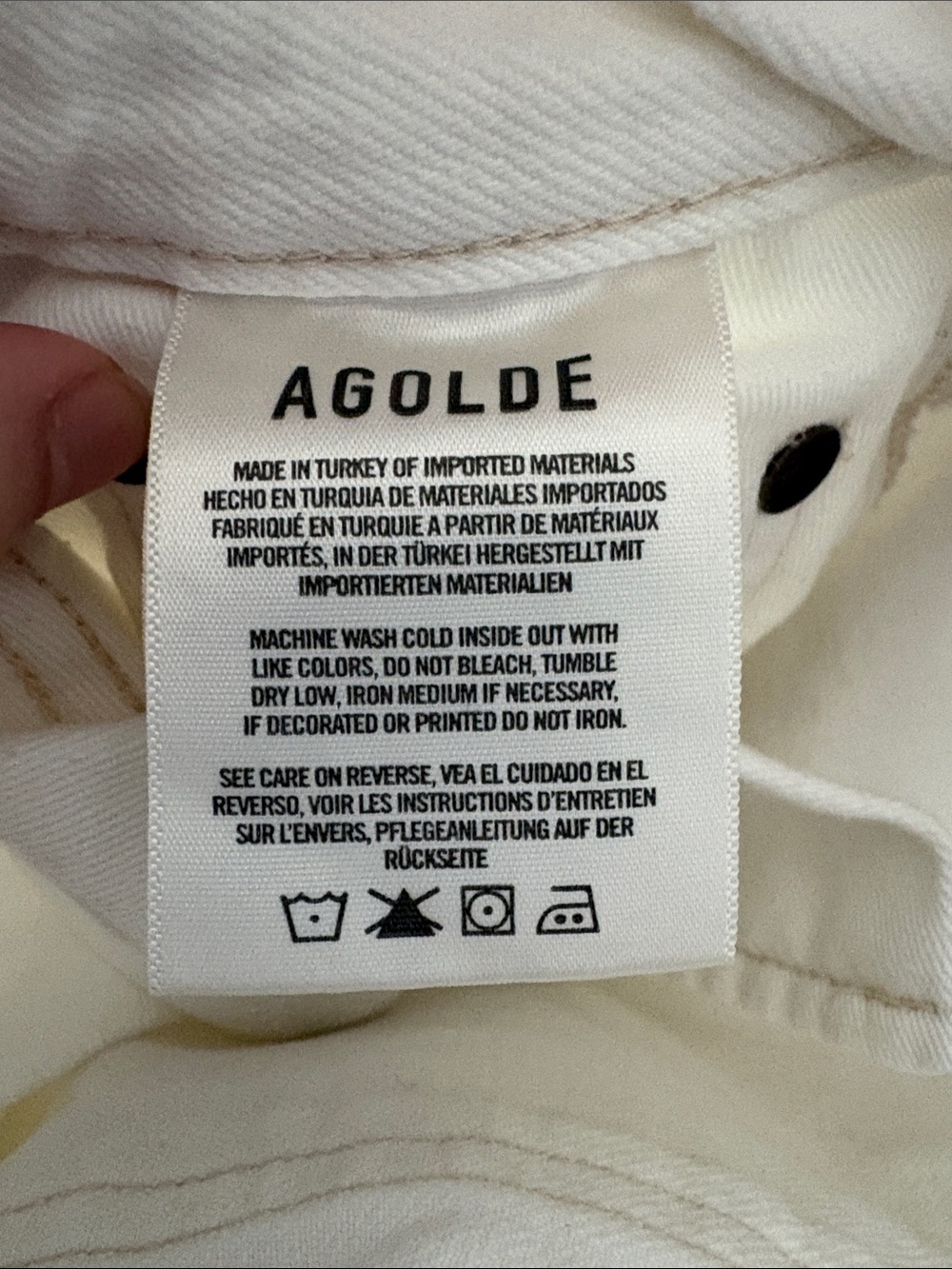Agolde Riley Straight Leg White Jenas - size 29 - Picture 7 of 7